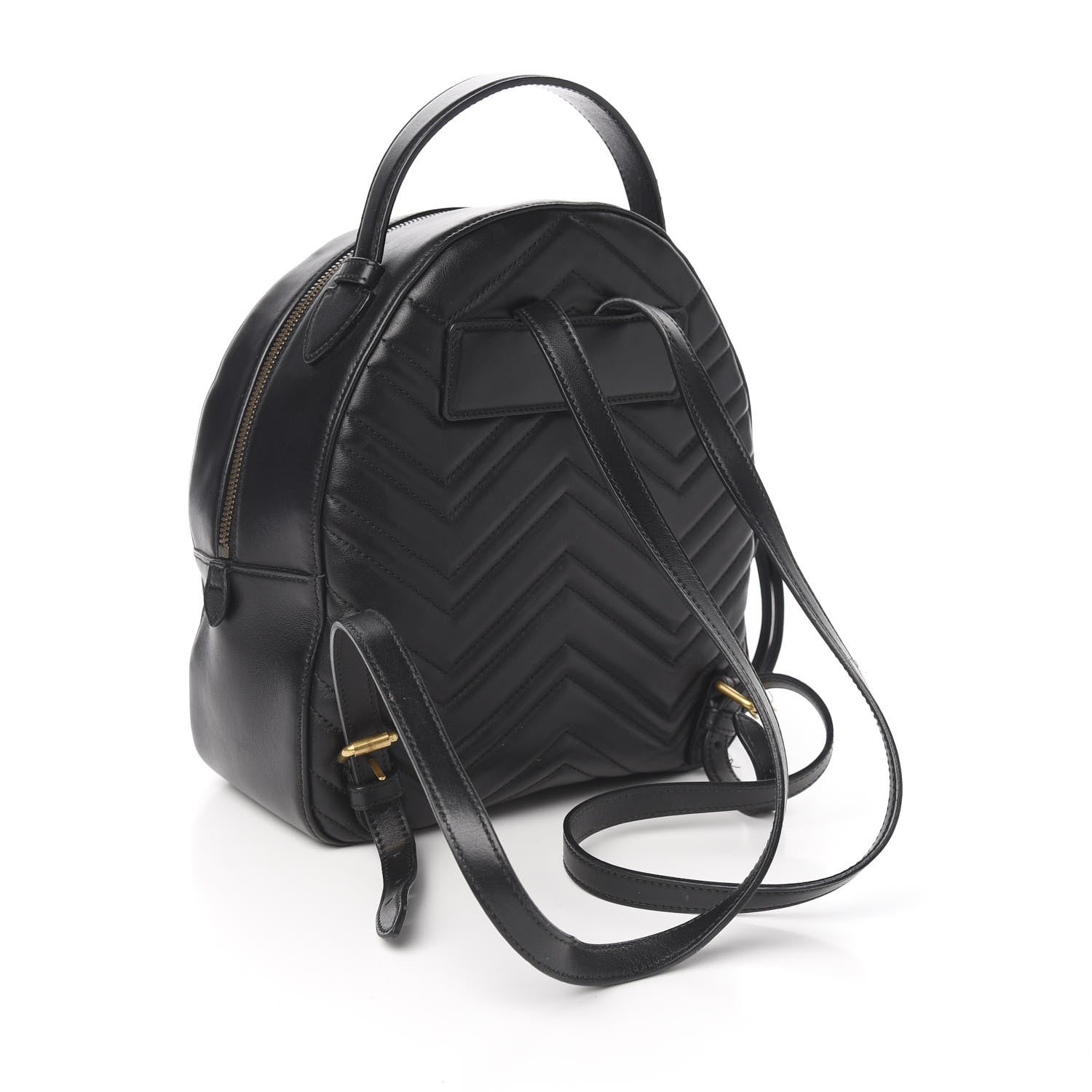 Gucci Calfskin Matelasse GG Marmont Dome Backpack Black 2 of 10