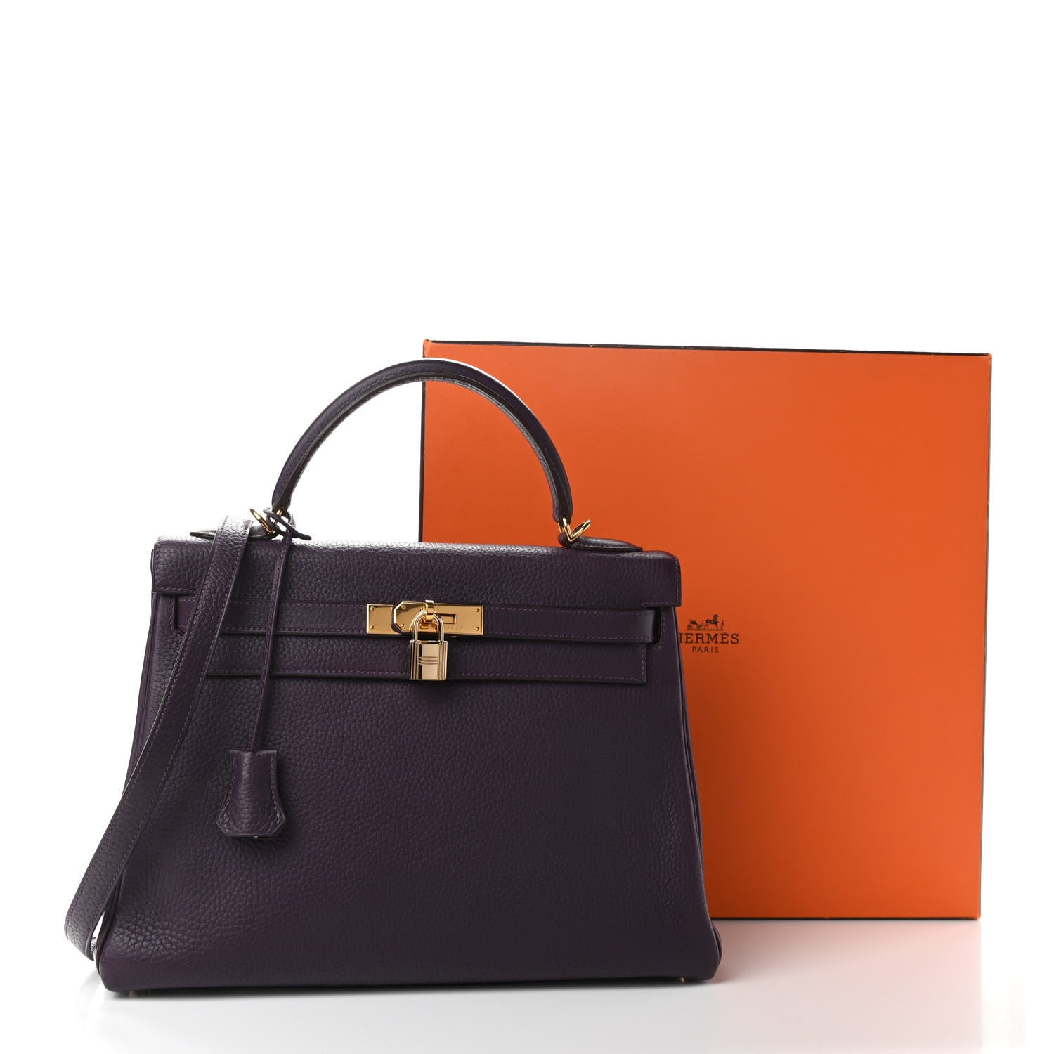 Hermes Taurillon Clemence Kelly Retourne 32 Raisin 10 of 10