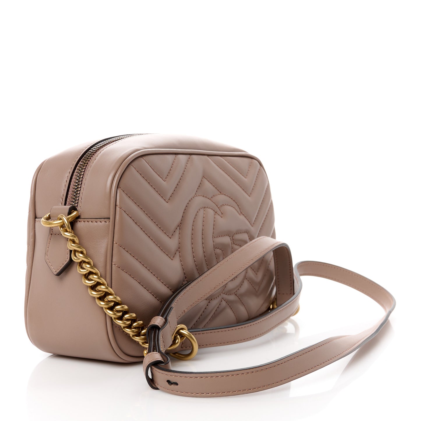 Calfskin Matelasse Small GG Marmont Chain Shoulder Bag Porcelain Rose