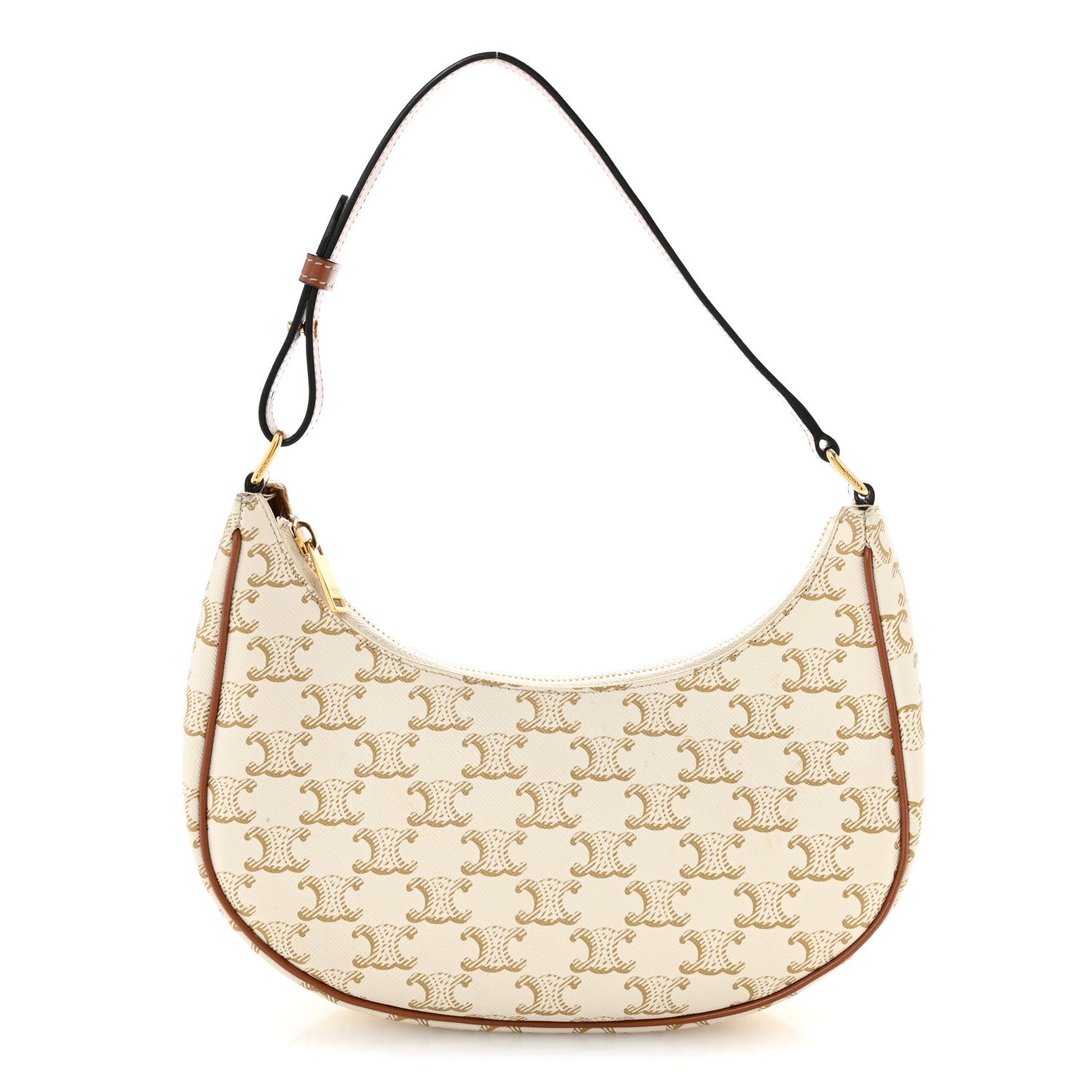 Celine Canvas Calfskin Ava Triomphe Shoulder Bag White 1 of 15