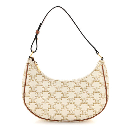 Celine Canvas Calfskin Ava Triomphe Shoulder Bag White 1 of 15