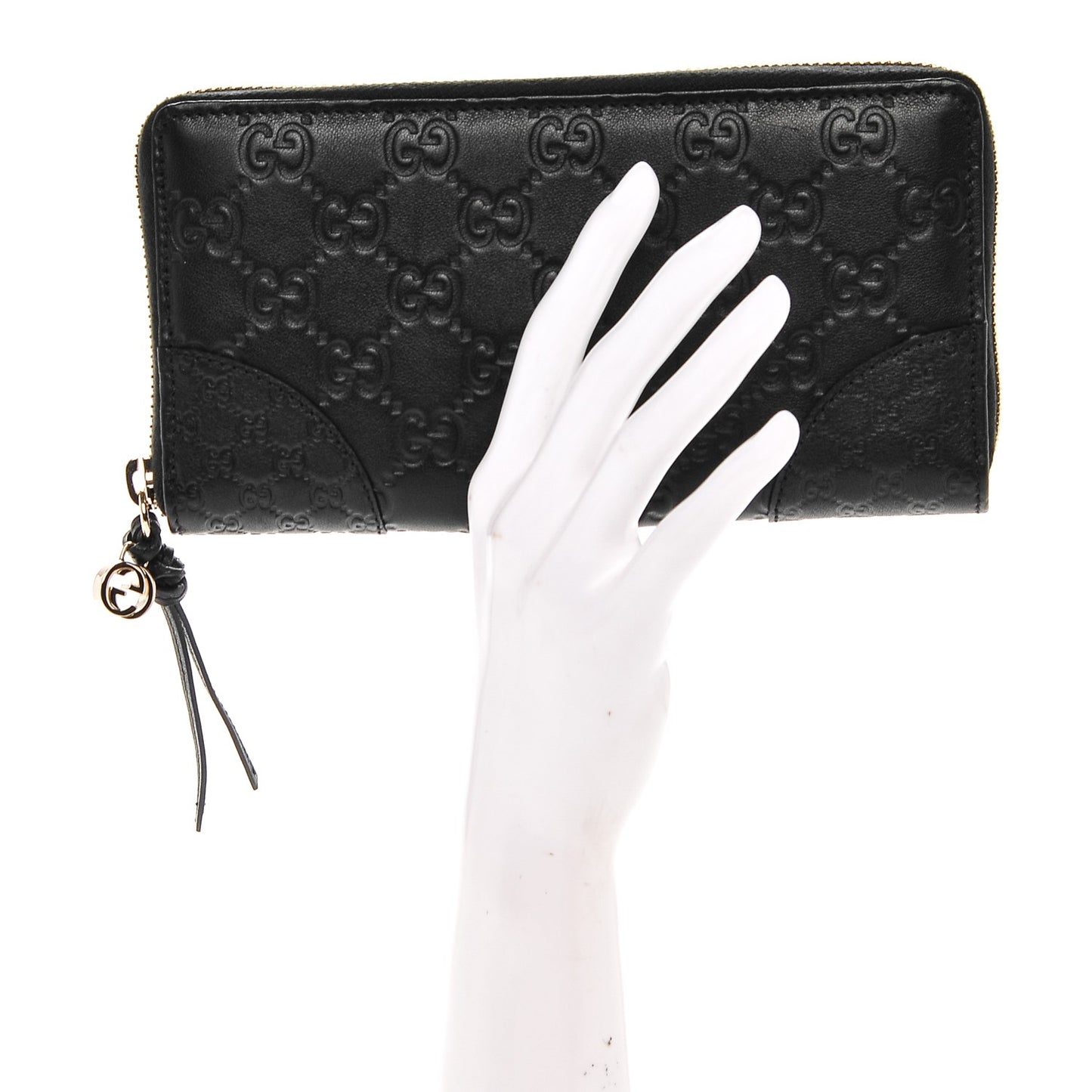 Guccissima Signature Microguccissima Bree Zip Around Wallet Black