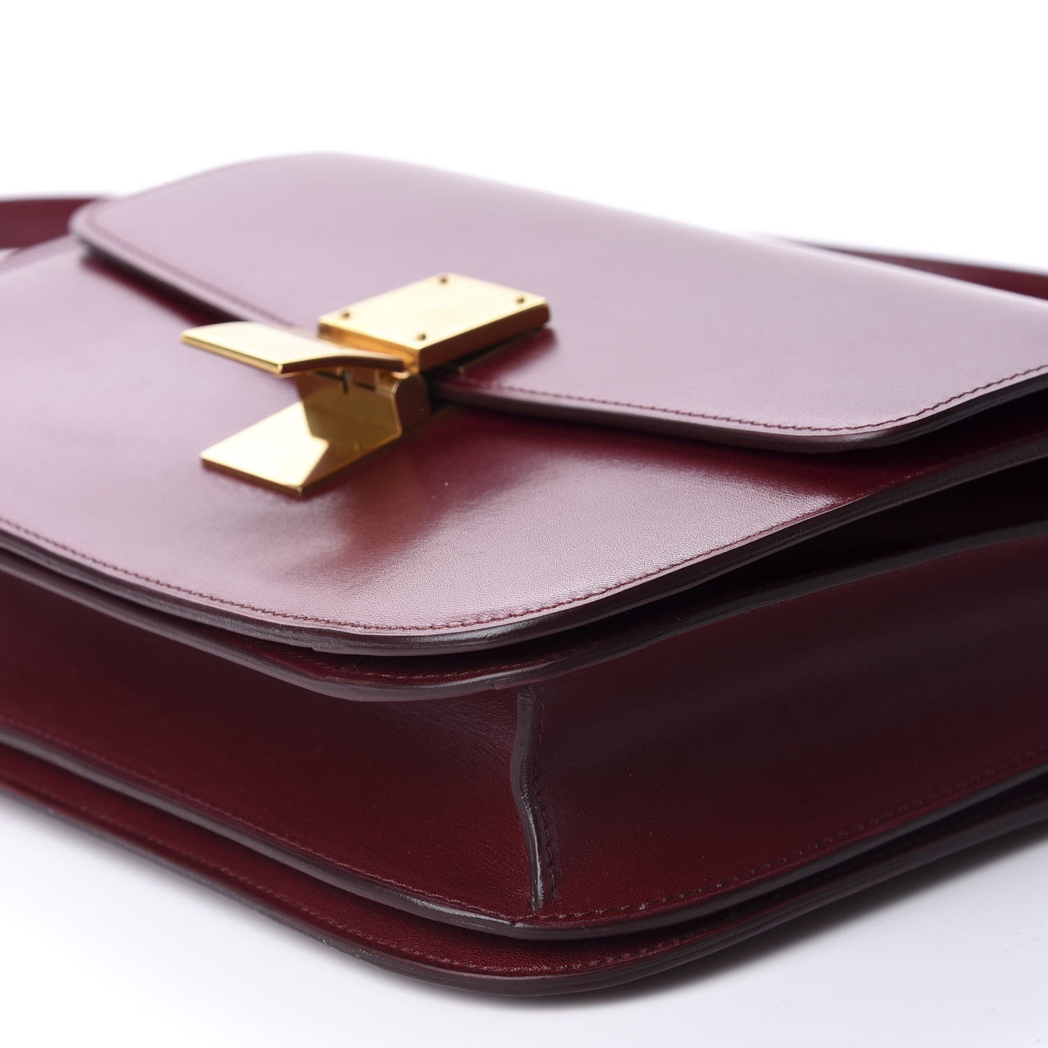 Celine Box Calfskin Medium Classic Box Flap Bag Burgundy 7 of 12