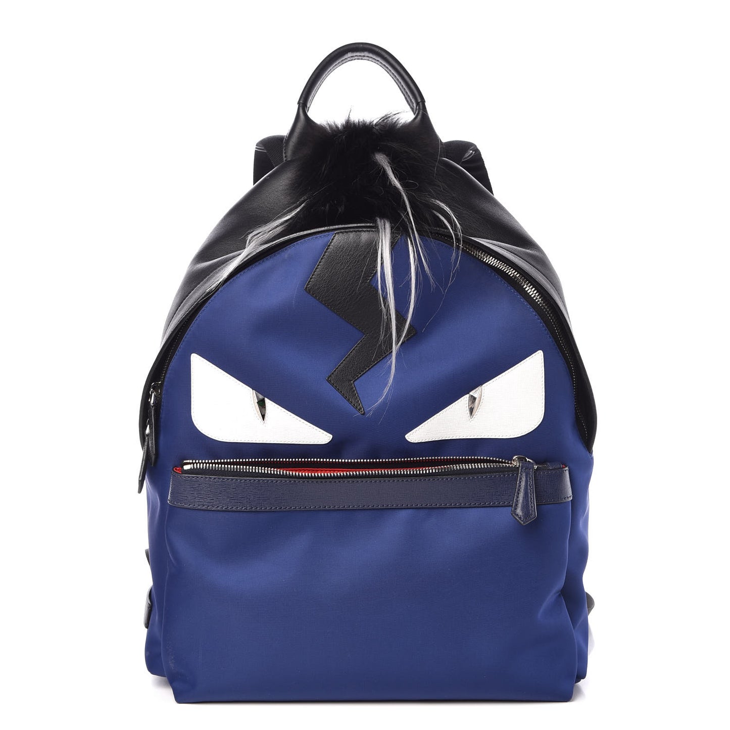 Nylon Vitello Fur Bag Bug Backpack Blue