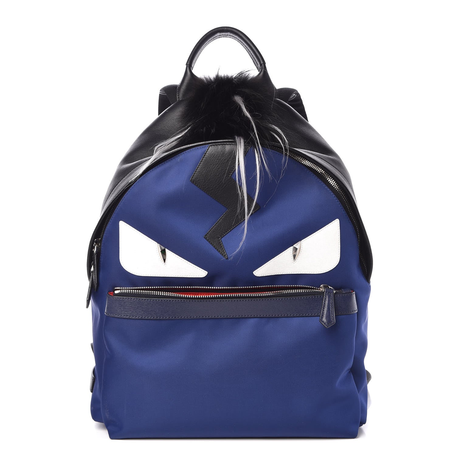 Fendi Nylon Vitello Fur Bag Bug Backpack Blue 1 of 9