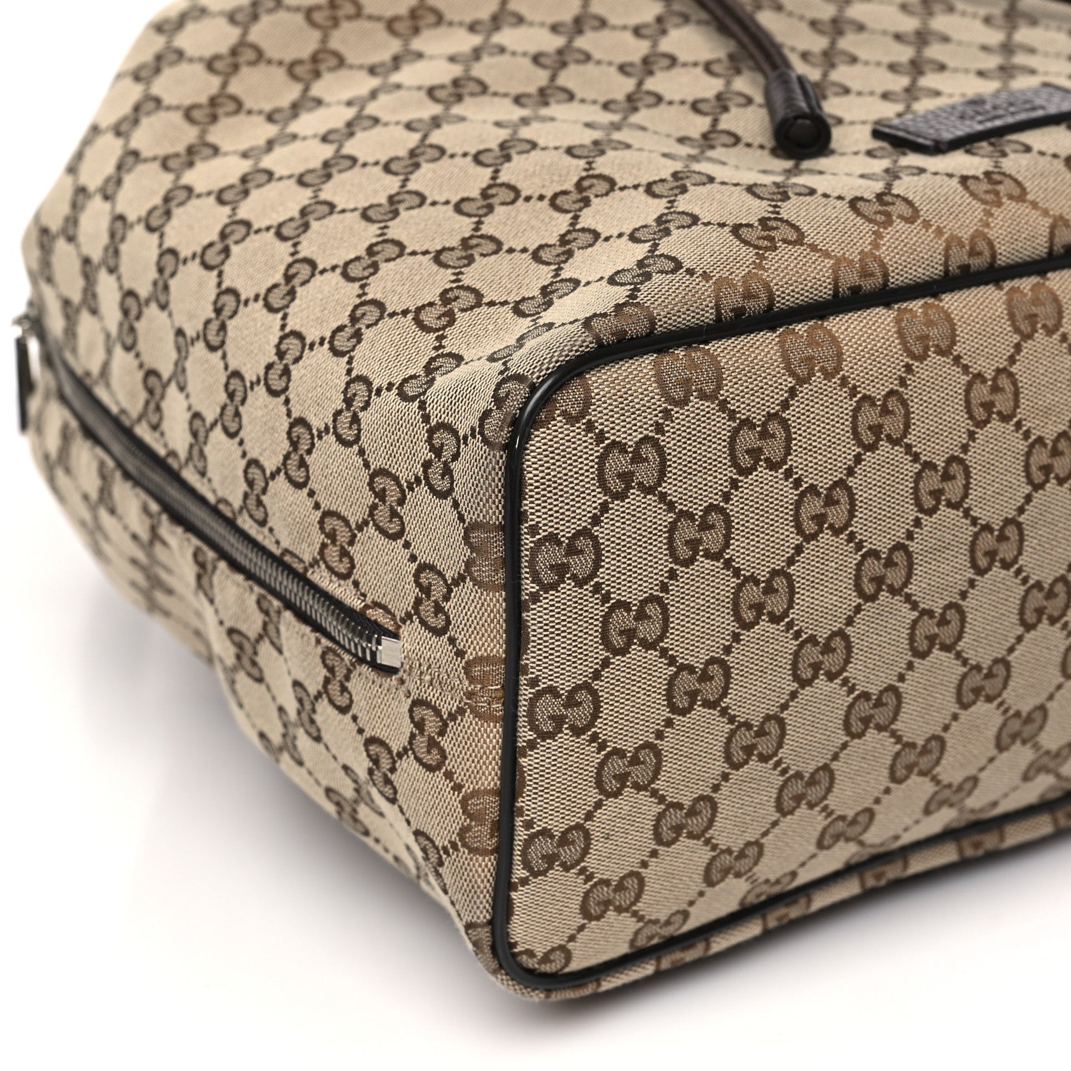 Gucci Monogram Dollar Calfskin O Drawstring Backpack Beige Ebony Testa di Moro Dark Chocolate 8 of 9