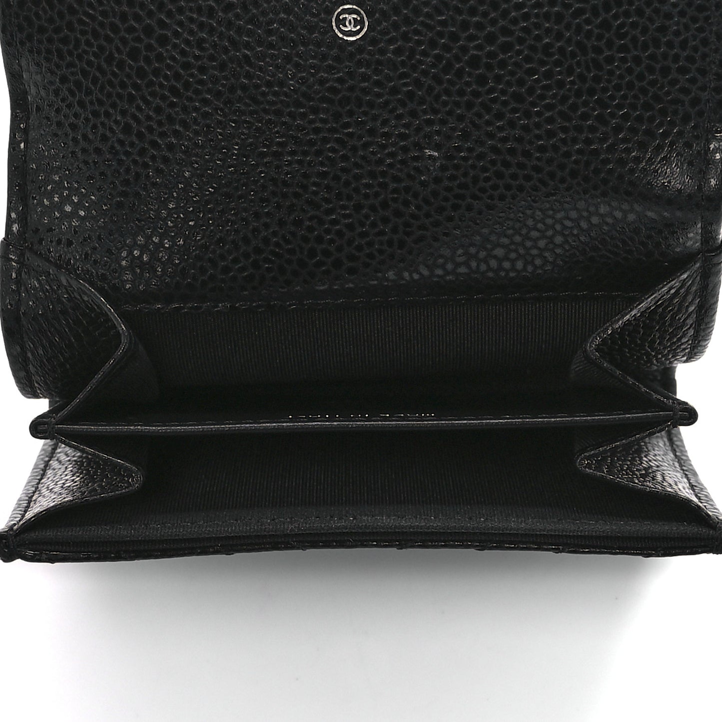 Caviar Chevron Quilted Boy Card Holder Wallet Black