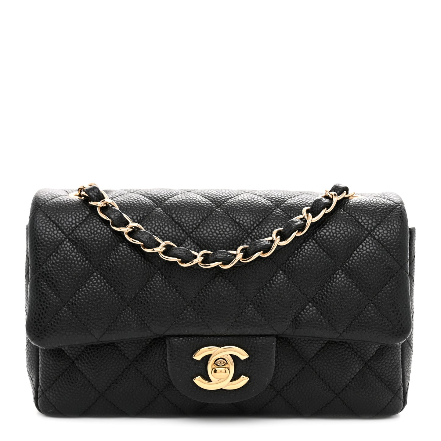 Caviar Quilted Mini Rectangular Flap Black