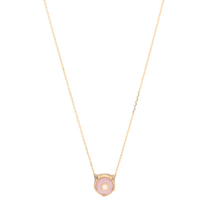 Gucci 18K Yellow Gold Diamond Pink Opal Le Marche Des Merveilles Feline Pendant Necklace 1 of 4