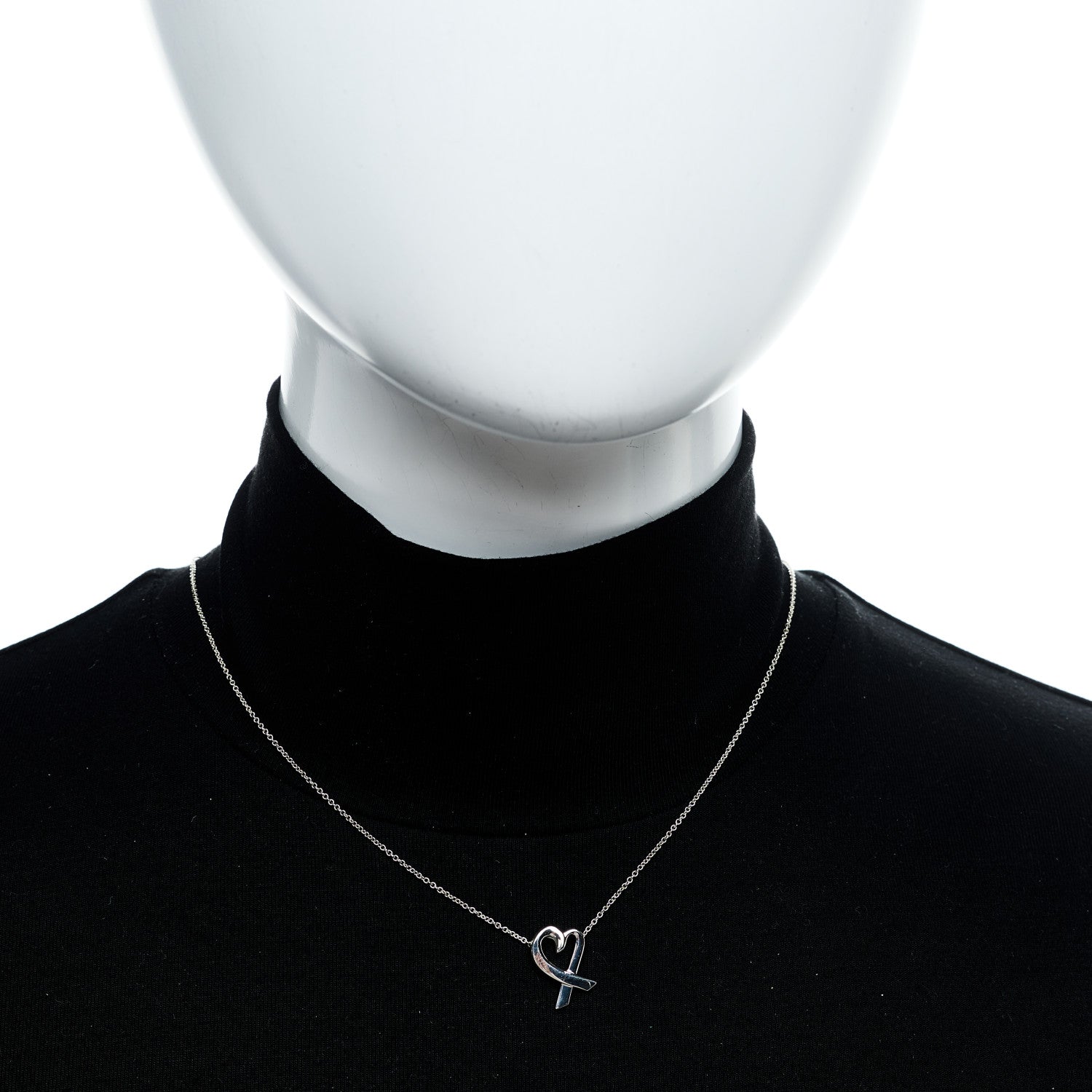Tiffany Sterling Silver Small Paloma Picasso Loving Heart Pendant Necklace 2 of 5