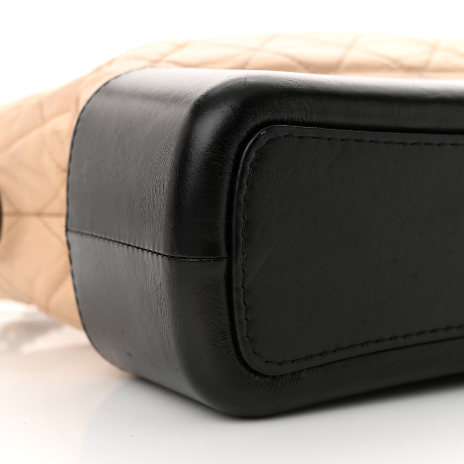 Chanel Aged Calfskin Quilted Medium Gabrielle Hobo Beige Black 9 of 10