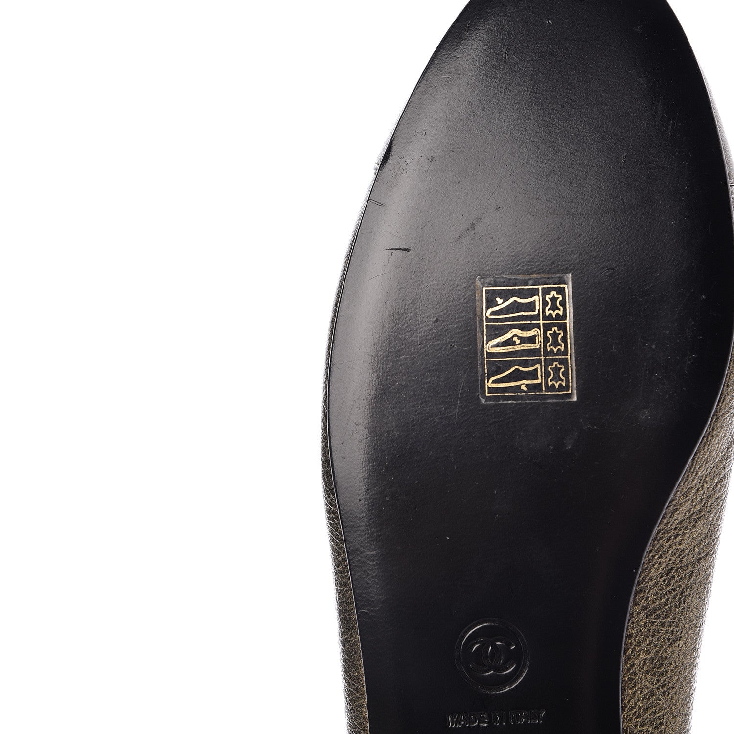 Chanel Metallic Calfskin Cap Toe CC Ballerina Flats 40 Gold 11 of 16