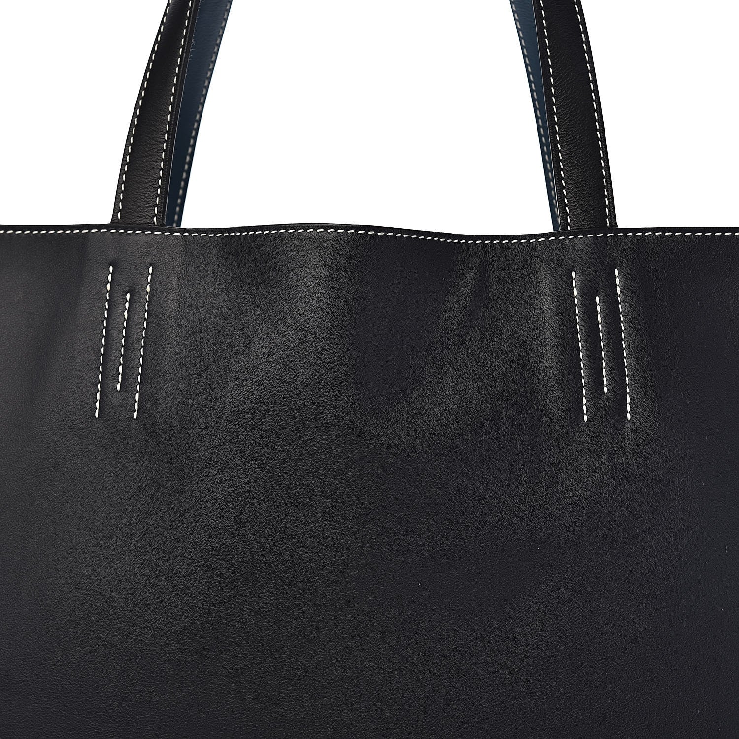 Hermes Veau Sikkim Double Sens 36 Reversible Tote Graphite Black Bleu Thalassa 19 of 19