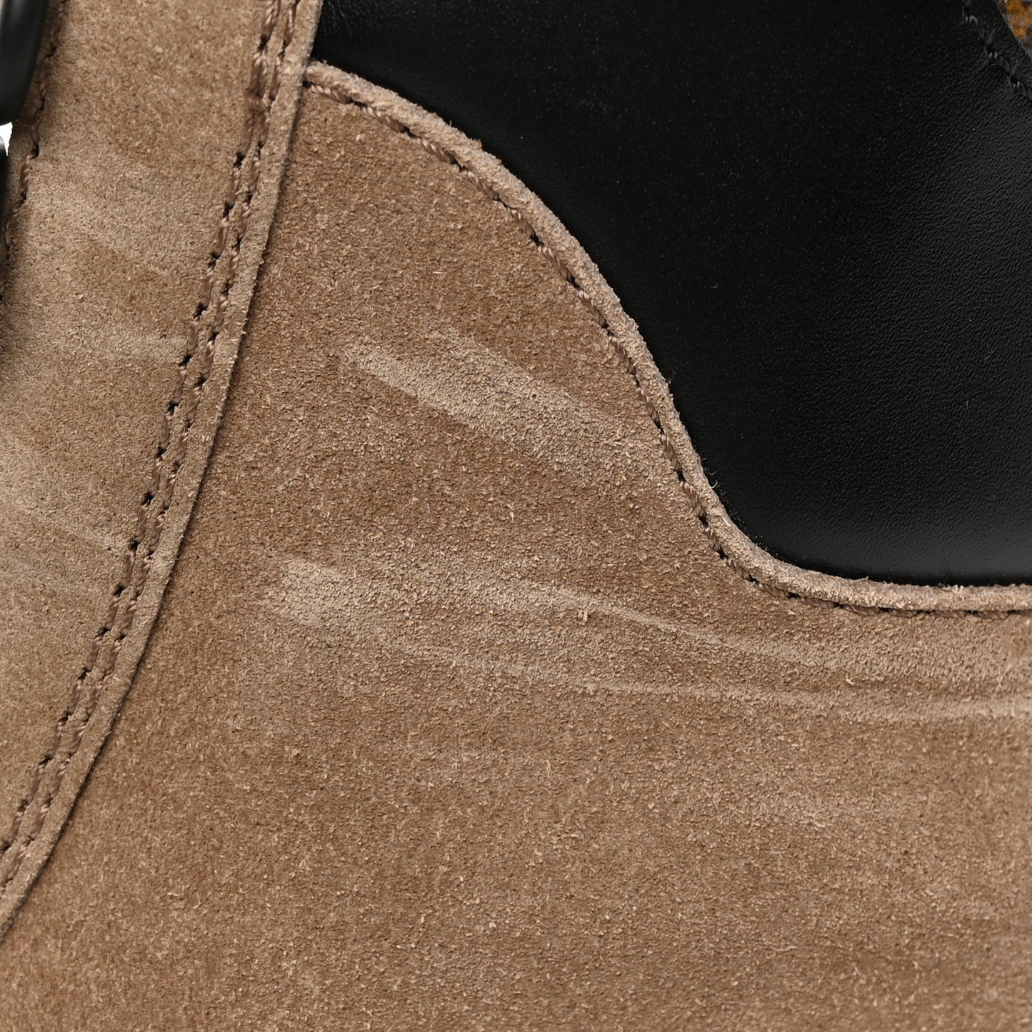 Suede Calfskin Monogram Laureate Platform Desert Boots 39.5 Taupe