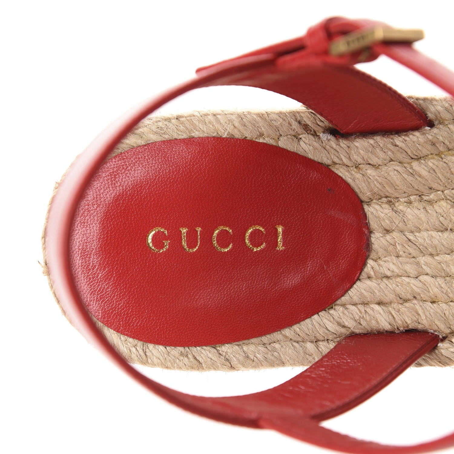 Gucci Cotton Malaga Kid Crochet Pearly GG Lilibeth Espadrille Platform Sandals 38 Hibiscus Red 8 of 10
