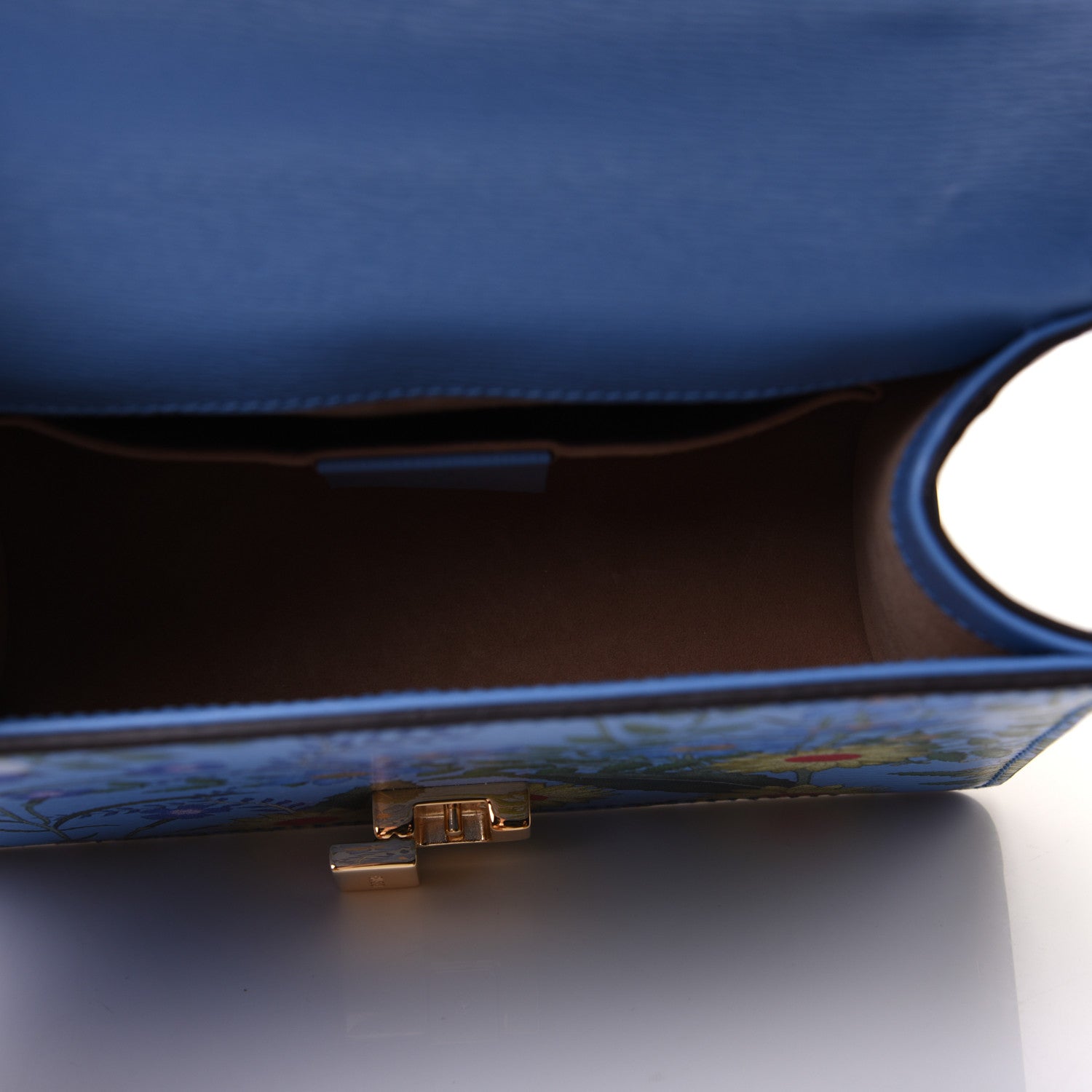 Gucci Shangai Calfskin Web New Flora Mini Sylvie Chain Shoulder Bag Azure 5 of 14