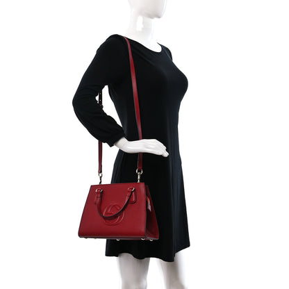 Gucci Dollar Calfskin Medium Soho Top Handle Satchel Hibiscus Red 2 of 9