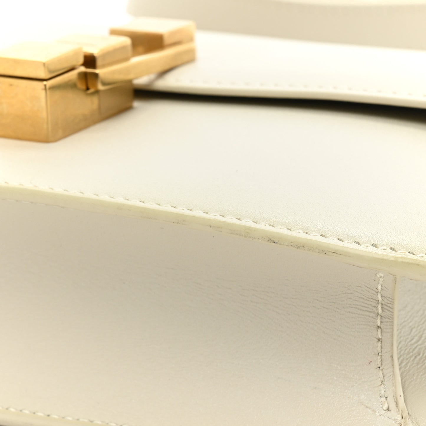 Smooth Calfskin Carre Satchel Crema Soft