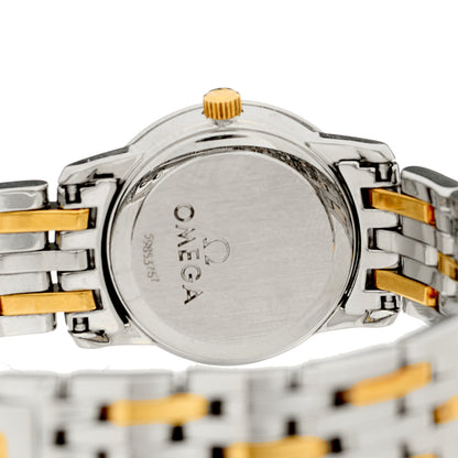Omega Stainless Steel 18K Yellow Gold 22mm Quartz Watch Silver 4370.31.00 4 of 4