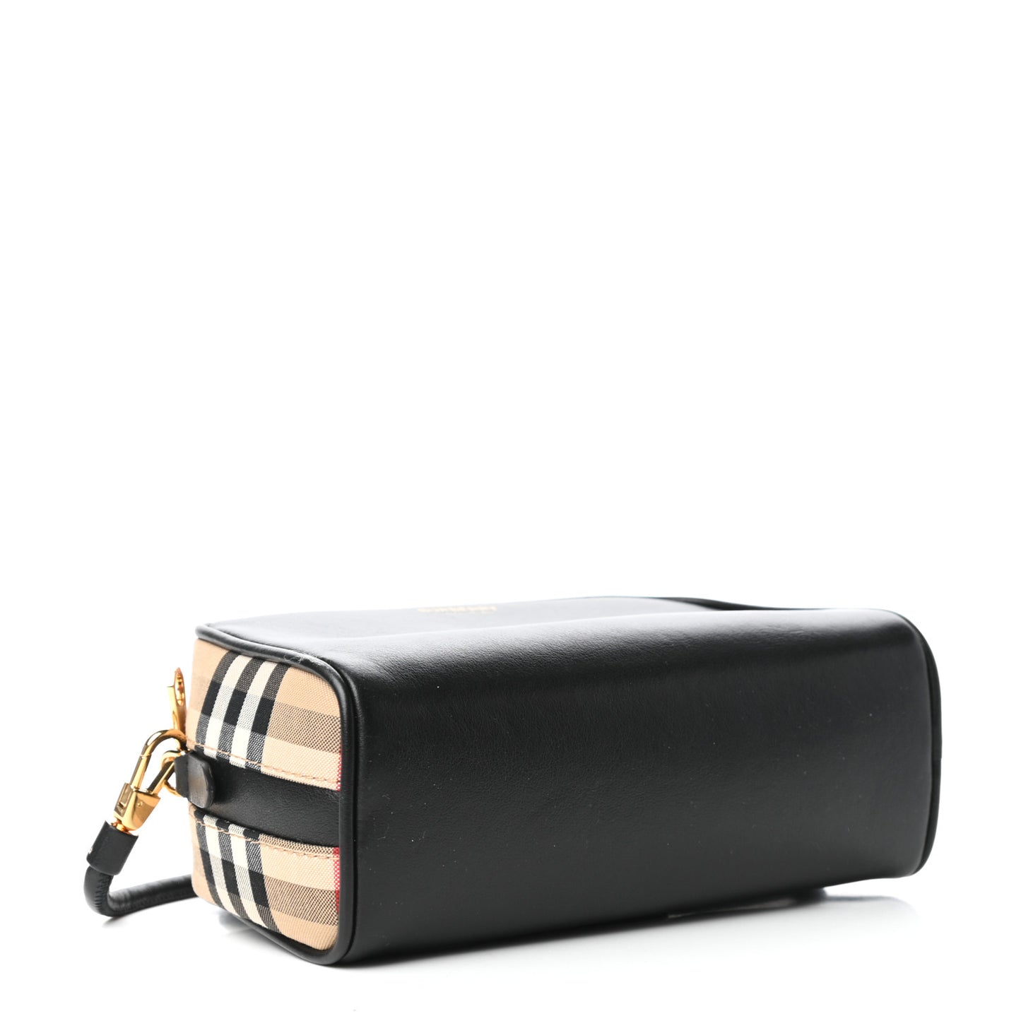 Calfskin Vintage Check Half Cube Crossbody Bag Black