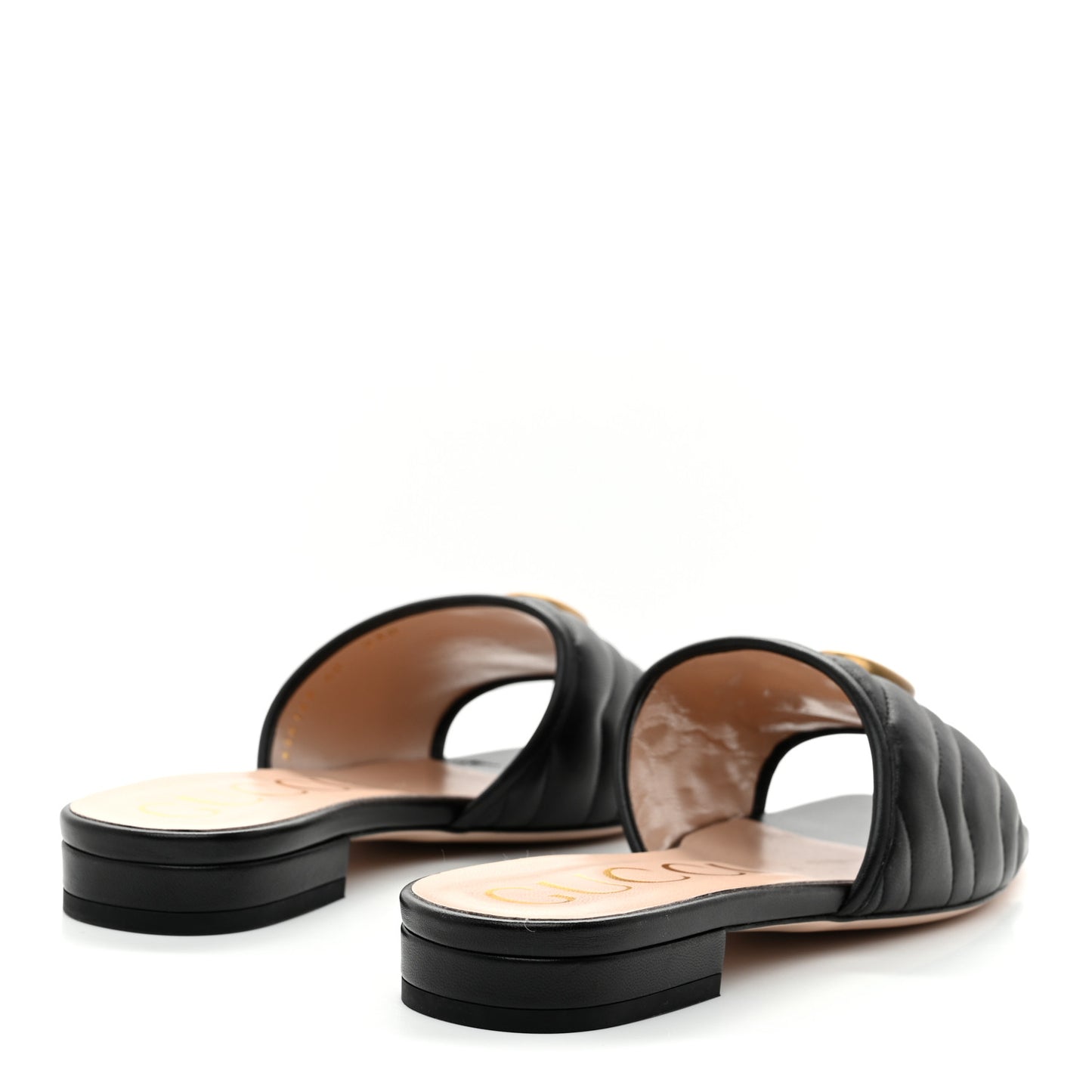 Nappa Matelasse GG Marmont Flat Slide Sandals 40 Black