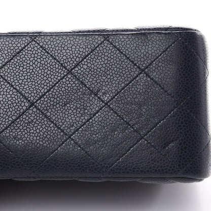 Chanel Caviar Quilted Jumbo Double Flap Navy Blue 10 of 10