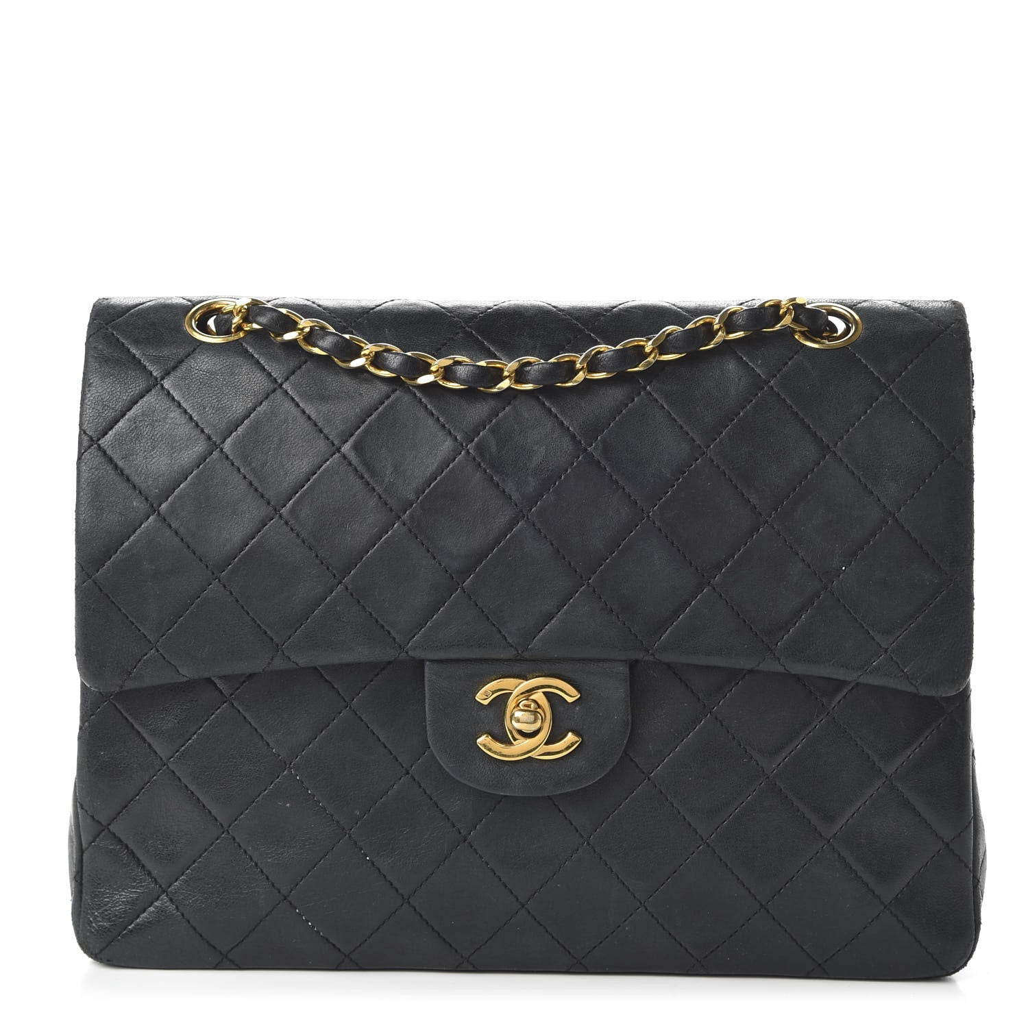 Chanel Lambskin Quilted Medium Double Flap Black 1 of 12
