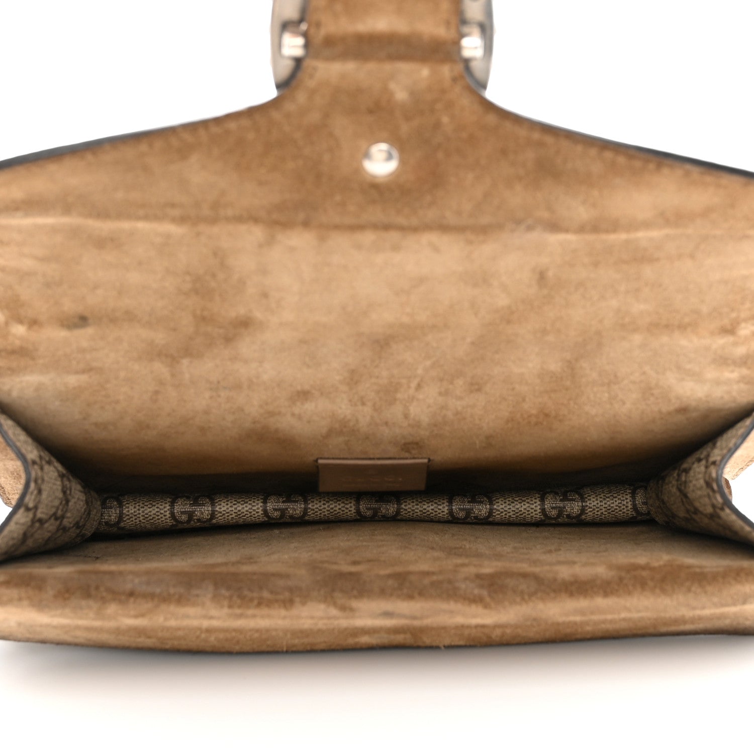 Gucci GG Supreme Monogram Suede Crystal Small Dionysus Shoulder Bag Beige Ebony Taupe 5 of 12