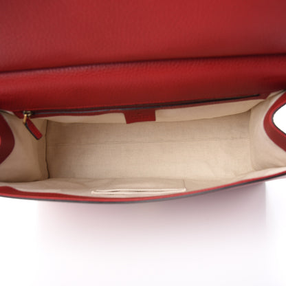 Gucci Calfskin Medium GG Marmont Top Handle Bag Vulcanic Red 4 of 7