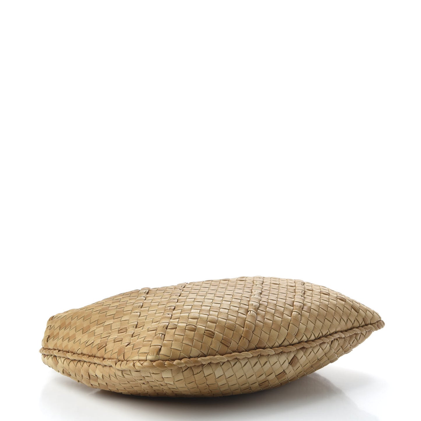 Nappa Intrecciato Medium Nuvolato Veneta Hobo Paille