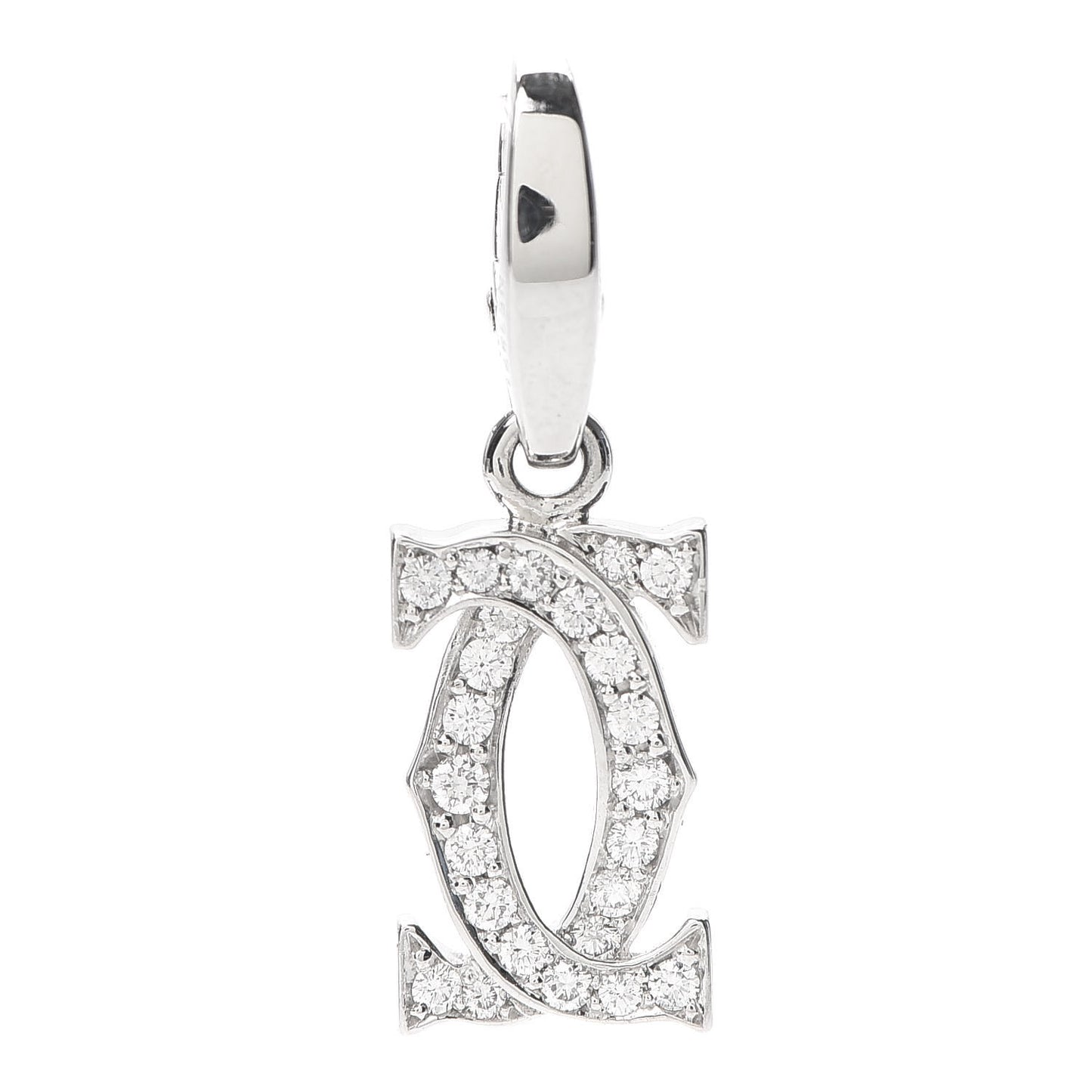 18K White Gold Diamond Logo Charm