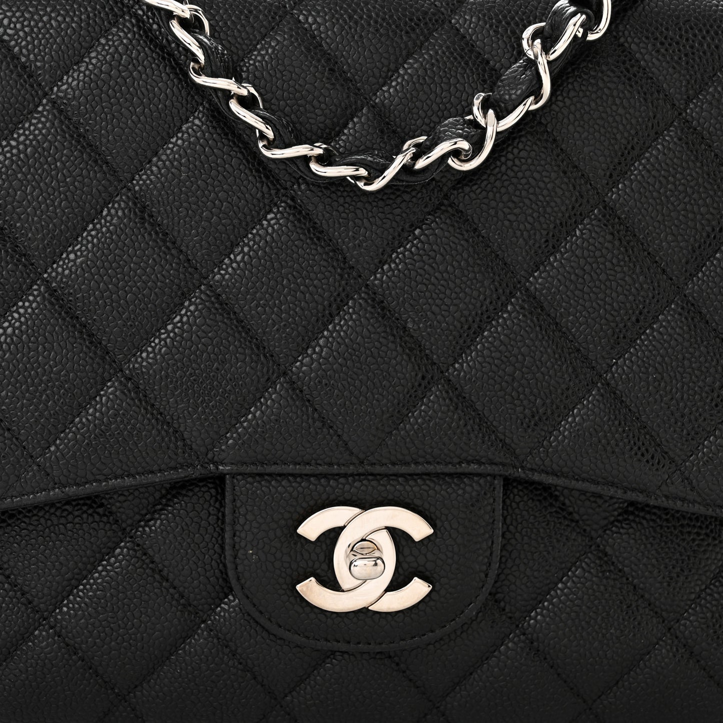 Caviar Quilted Jumbo Single Flap Black