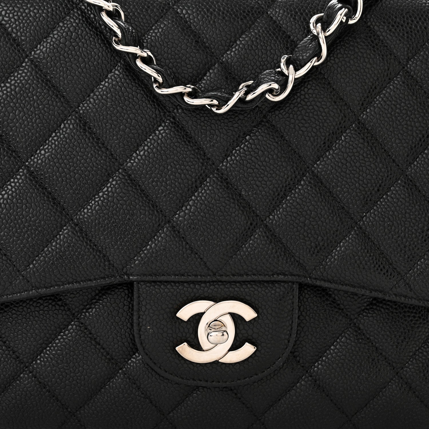 Chanel Caviar Quilted Jumbo Single Flap Black 7 of 10