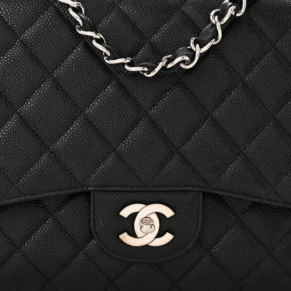Chanel Caviar Quilted Jumbo Single Flap Black 7 of 10