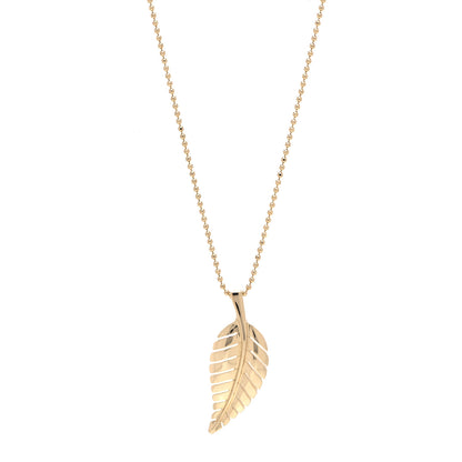 Jennifer Meyer 18K Yellow Gold Small Leaf Necklace 1 of 6