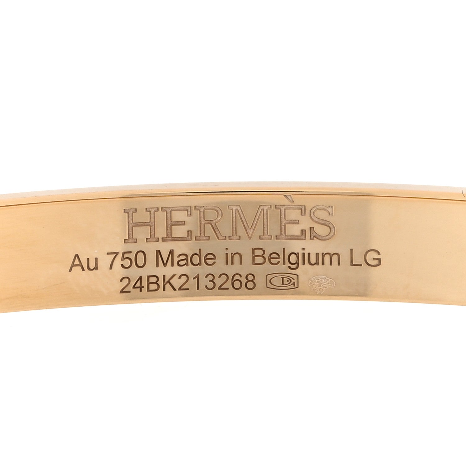 Hermes 18K Yellow Gold Diamond PM Kelly Bracelet LG 3 of 4