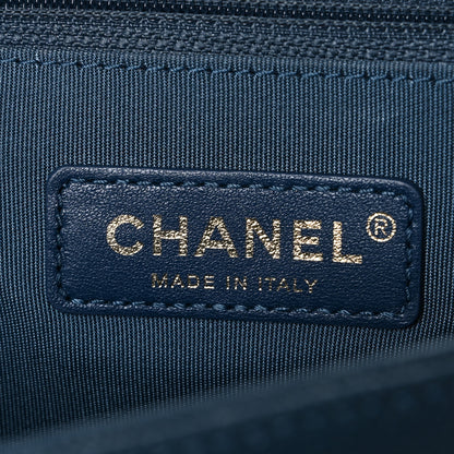 Chanel Caviar Chevron Quilted New Medium Boy Flap Blue 6 of 10