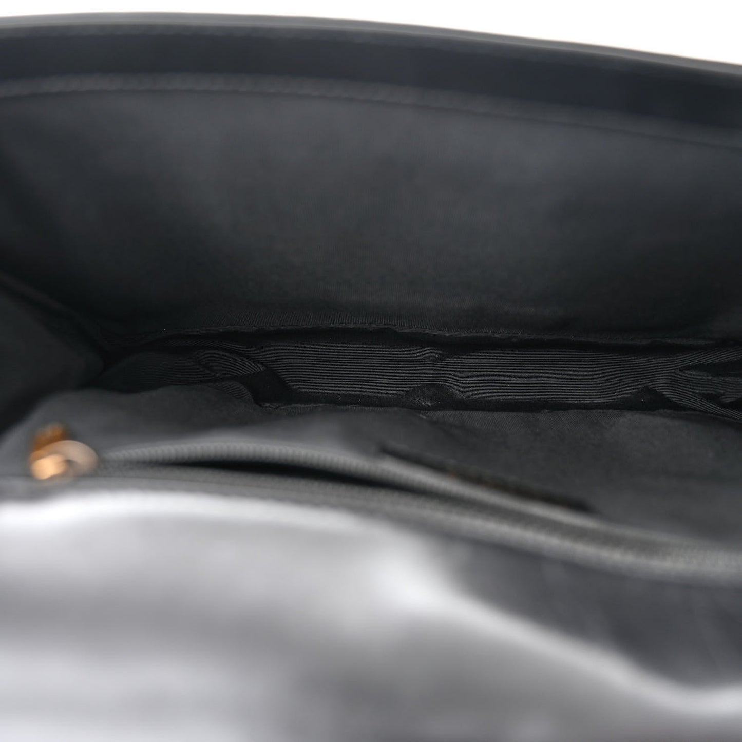 Glazed Calfskin Large Boy Flap Black