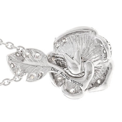 Christian Dior 18K White Gold Diamond Small Rose Dior Bagatelle Necklace 4 of 5