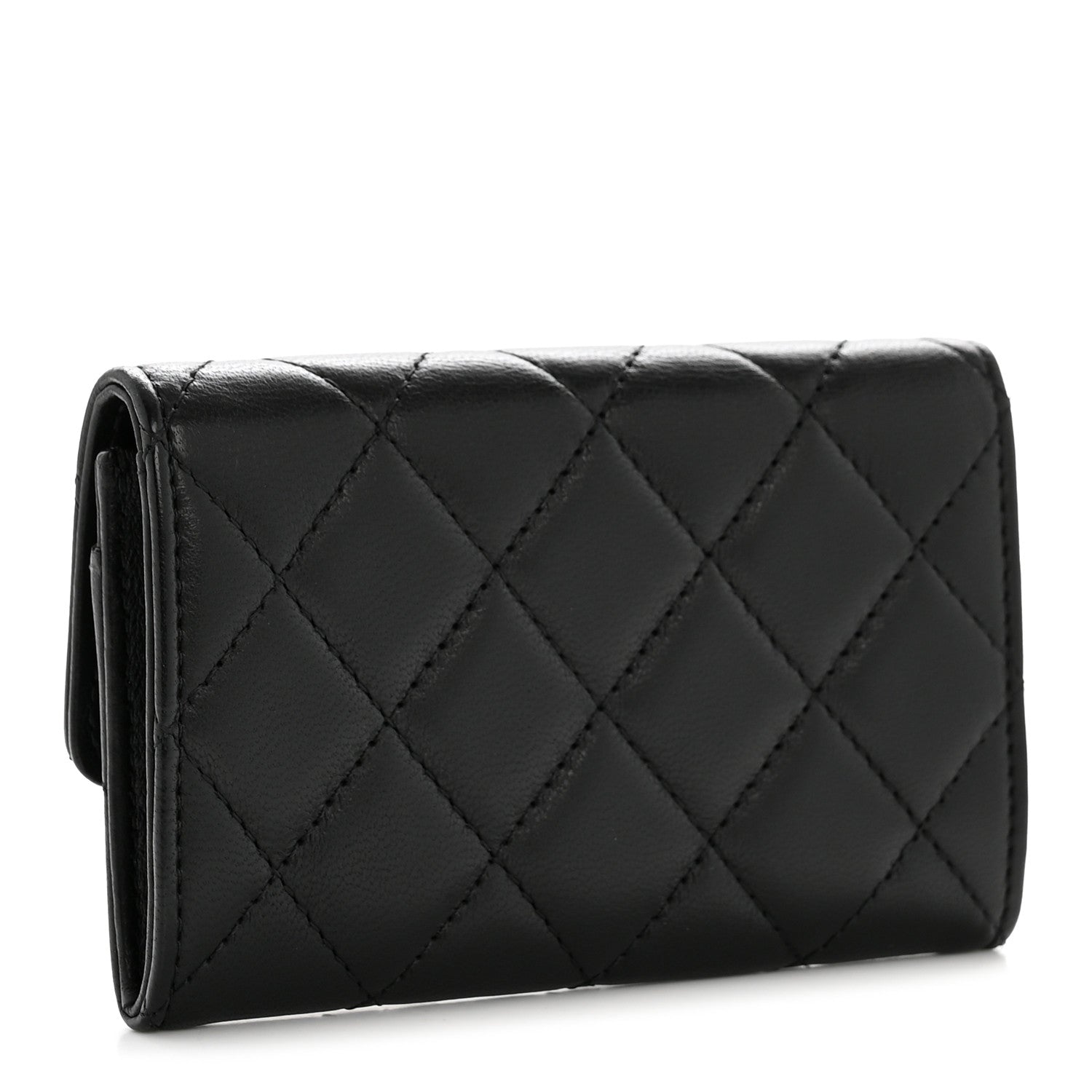 Chanel Lambskin Quilted Flap Card Holder Black 3 of 10