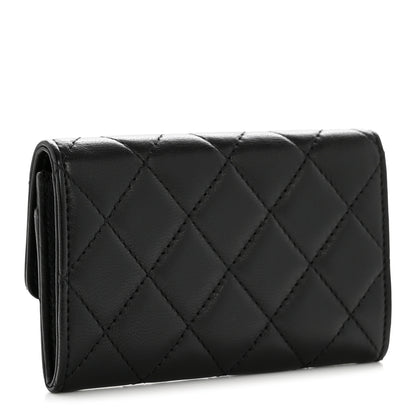 Chanel Lambskin Quilted Flap Card Holder Black 3 of 10