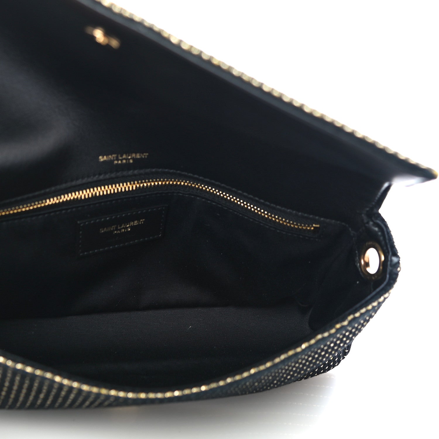 Saint Laurent Calfskin Contrast Stitching Monogram Kate 99 Black 5 of 10