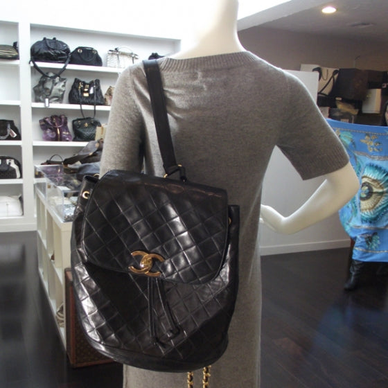 Lambskin Large Backpack Black