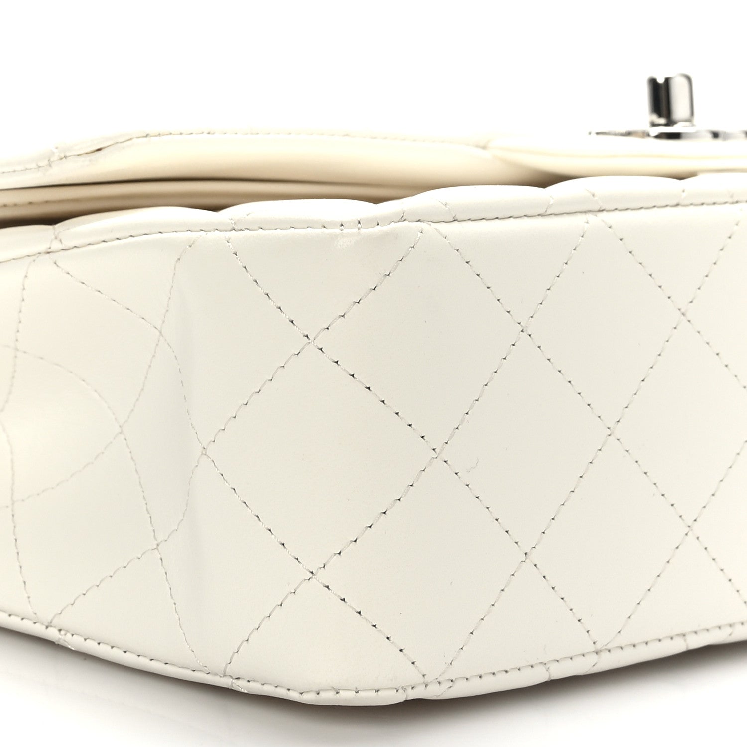 Chanel Lambskin Quilted Medium Double Flap White 8 of 10