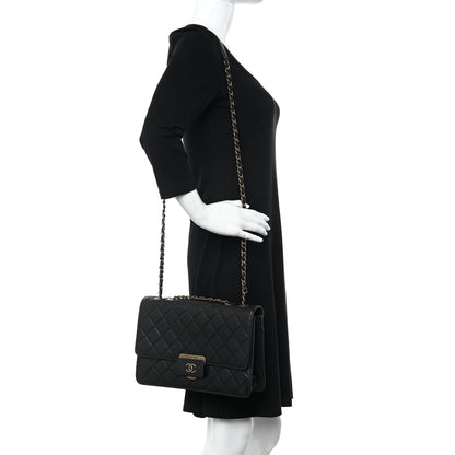 Chanel Sheepskin Quilted Large Beauty Lock Flap Black 2 of 16