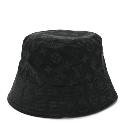 Louis Vuitton Nylon Wool Monogram Reversible MNG Rain Bucket Hat M Black Navy 12 of 16
