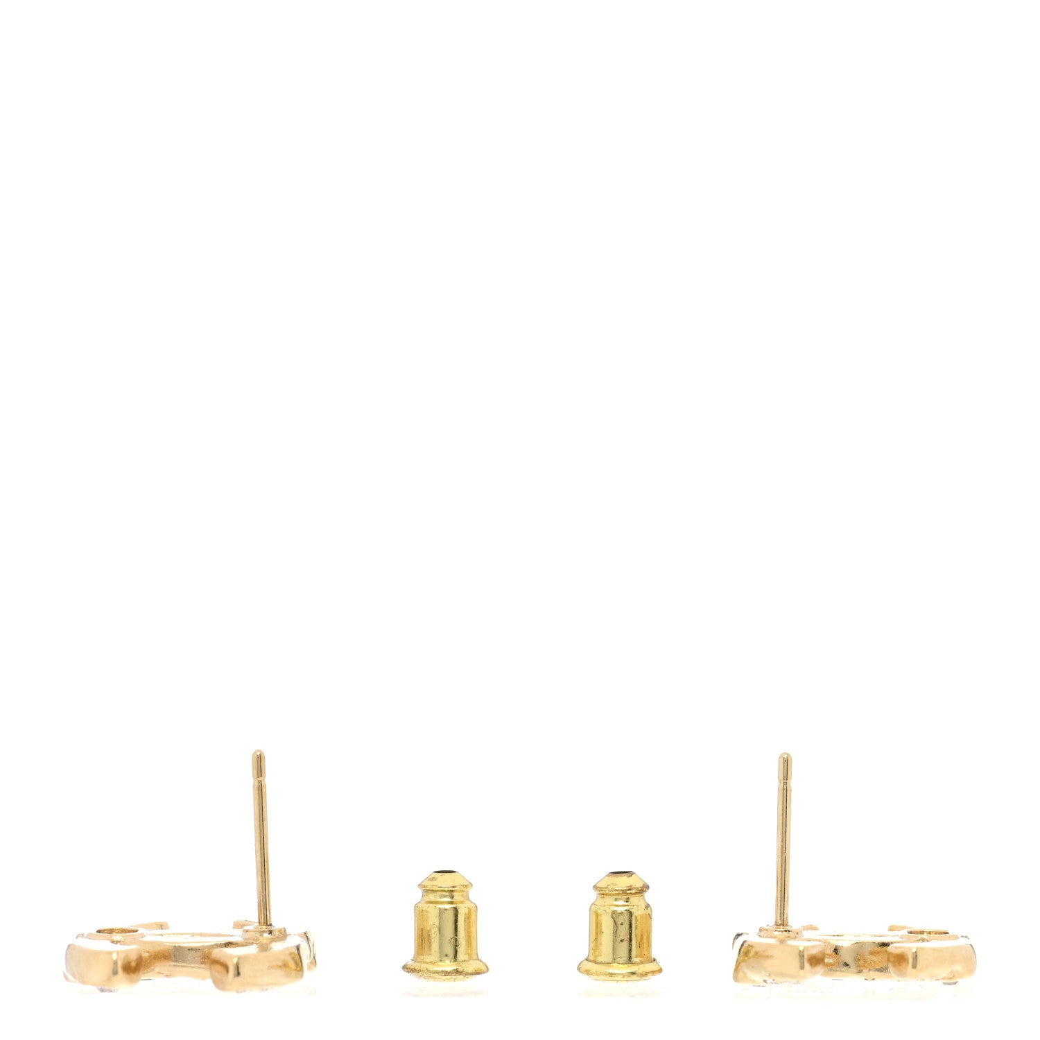 Chanel Crystal CC Earrings Gold 3 of 5