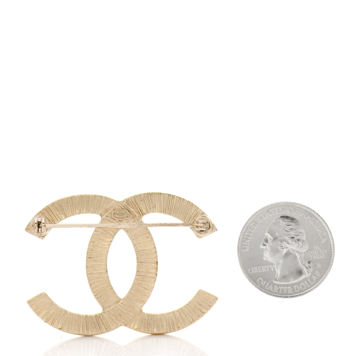 Chanel Pearl Studded CC Brooch Pin Gold 2 of 5