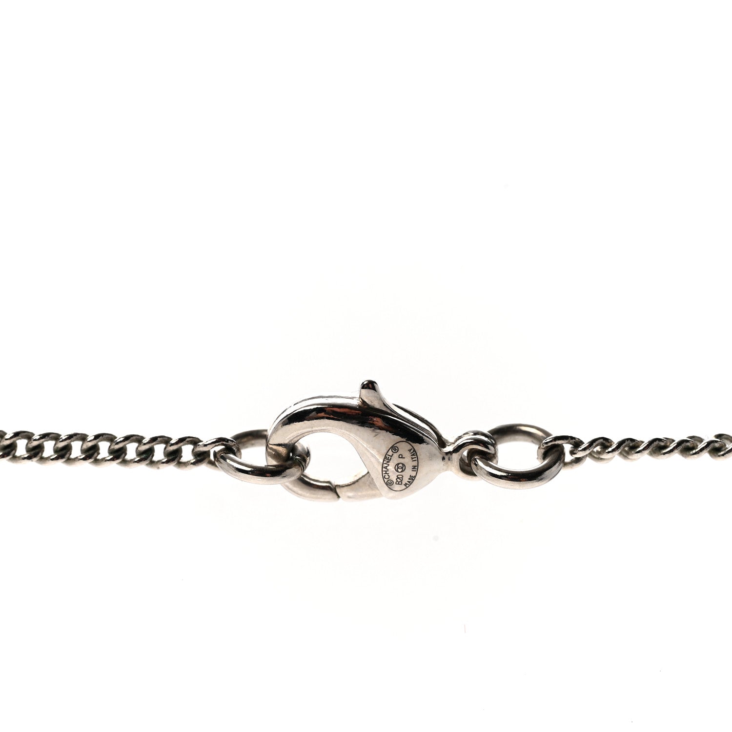 Chanel Baguette Crystal Large CC Necklace Silver Black 5 of 6