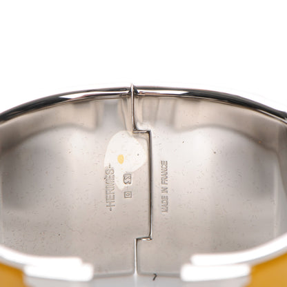Hermes Enamel Extra Wide Clic Clac H Bracelet PM Jaune Soleil 3 of 5